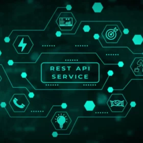 Illustration d’un service API REST reliant plusieurs fonctionnalités et applications