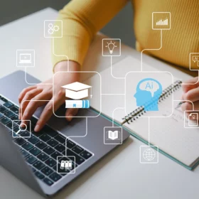 Illustration d’un module e-learning interactif avec contenus pédagogiques numériques