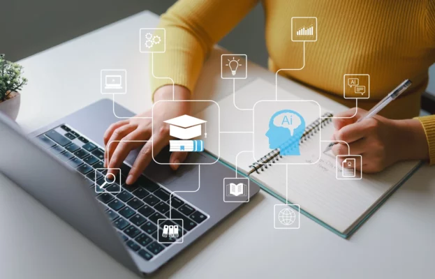 Illustration d’un module e-learning interactif avec contenus pédagogiques numériques
